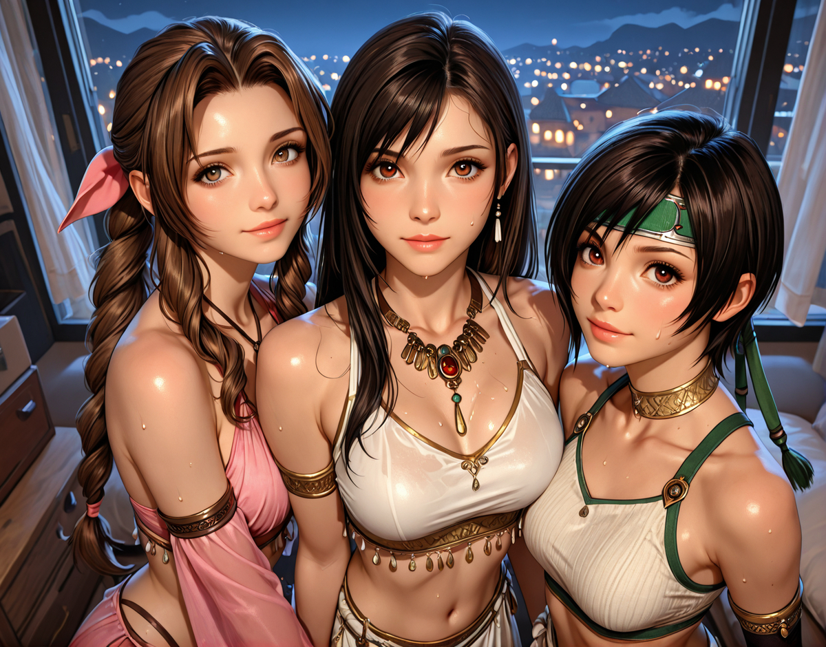 Yuffie and Tifa and Aerith-pixiv插画-作品交流服务