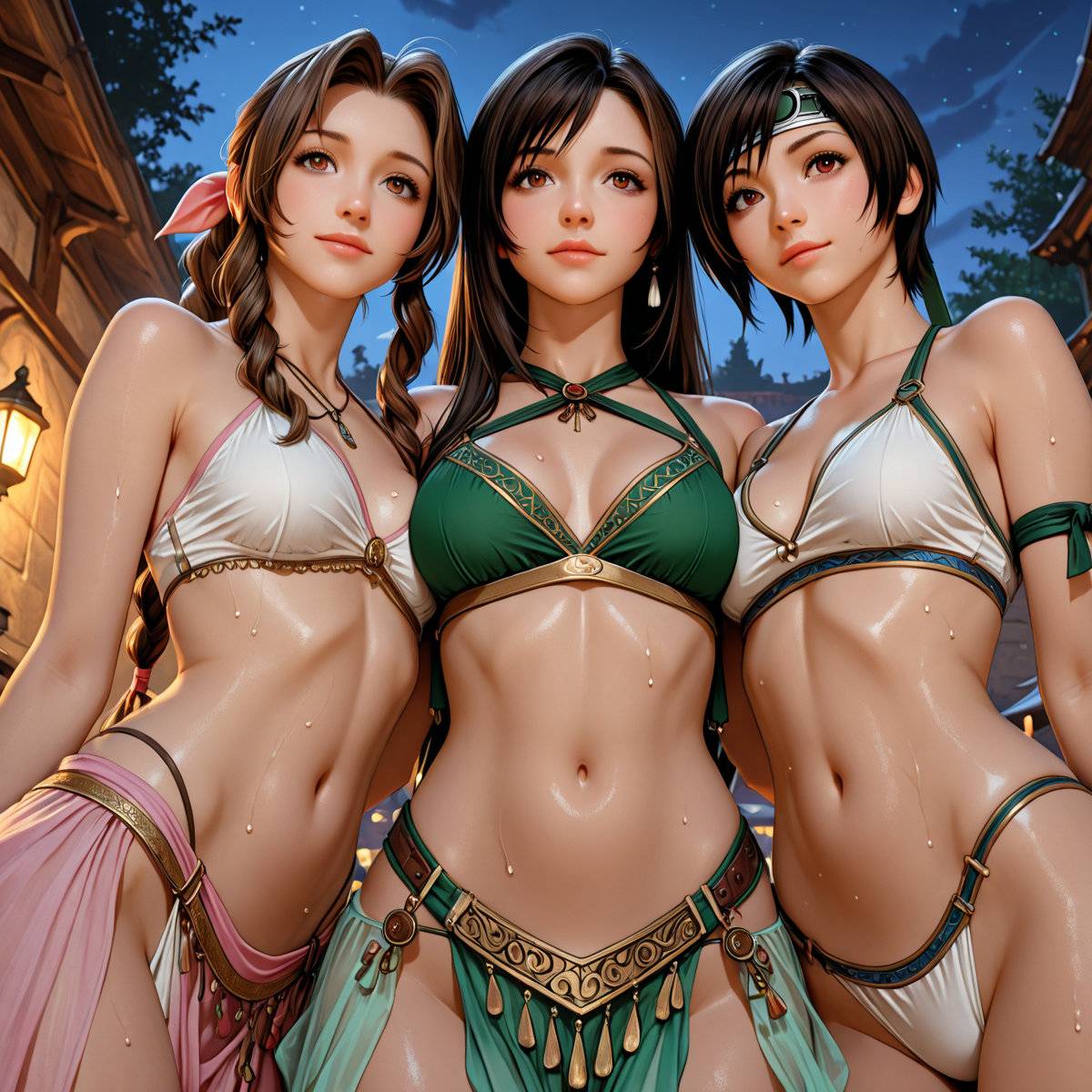 Yuffie and Tifa and Aerith-pixiv插画-作品交流服务