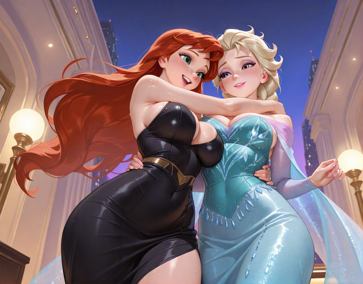 elsa and ariel-pixiv插画-作品交流服务