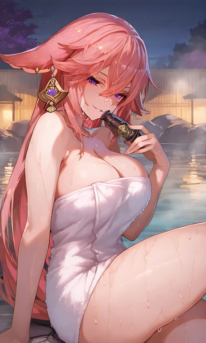 八重神子 Yae Miko-pixiv插画-作品交流服务