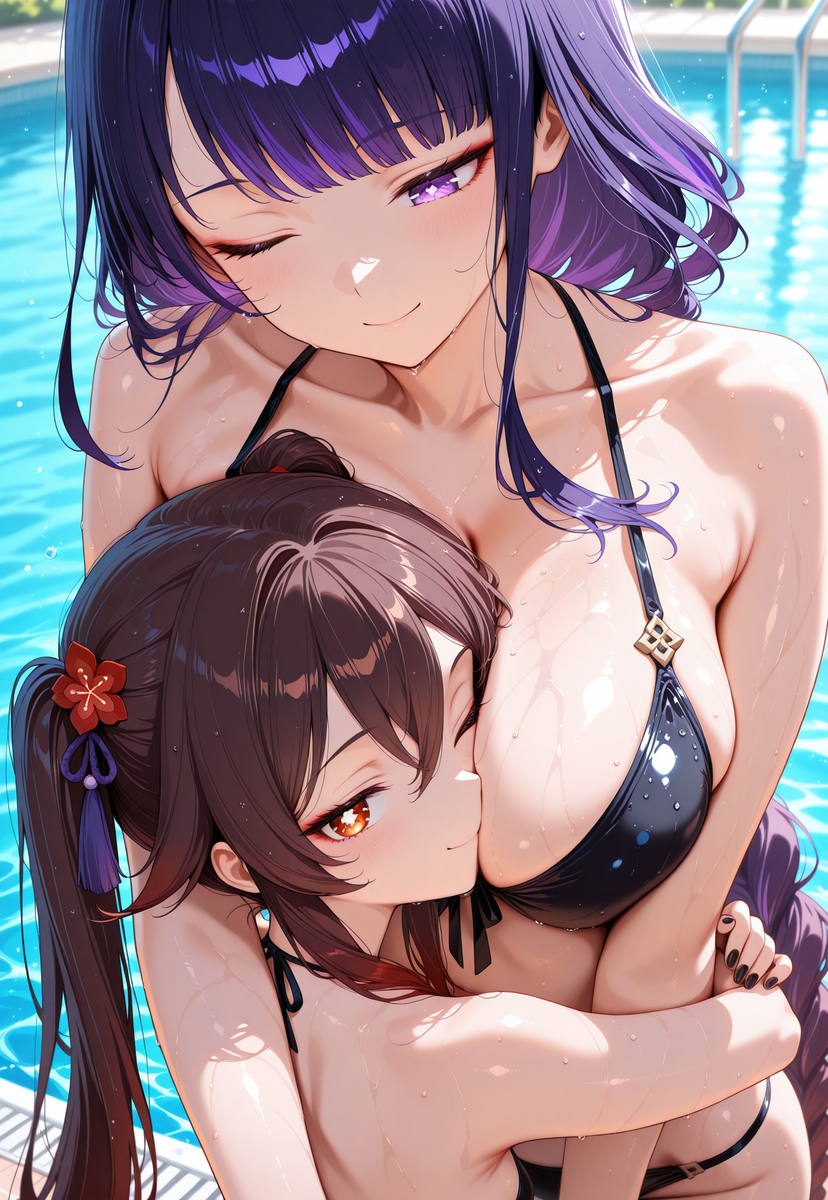 雷電将軍と胡桃 Raiden and Hu Tao-pixiv插画-作品交流服务