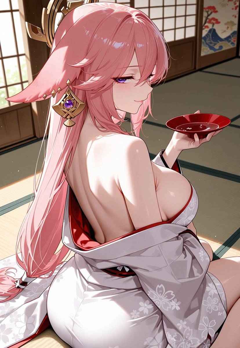 八重神子 Yae Miko 9-pixiv插画-作品交流服务