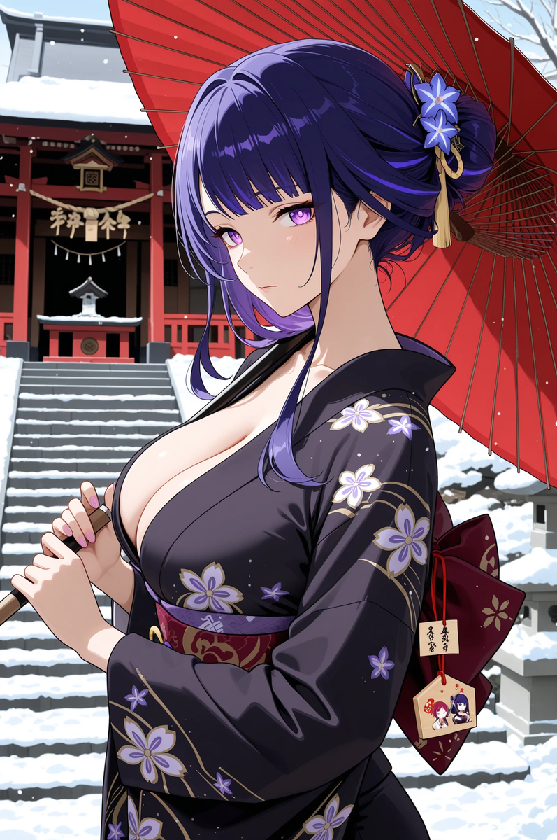 「Happy New Year!」雷電将軍 Raiden 28-pixiv插画-作品交流服务