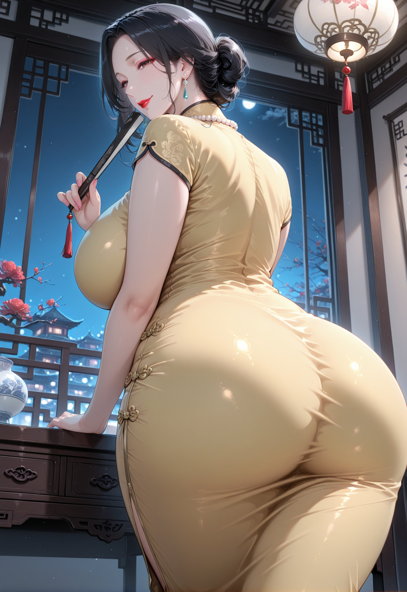 旗袍mom2-pixiv插画-作品交流服务