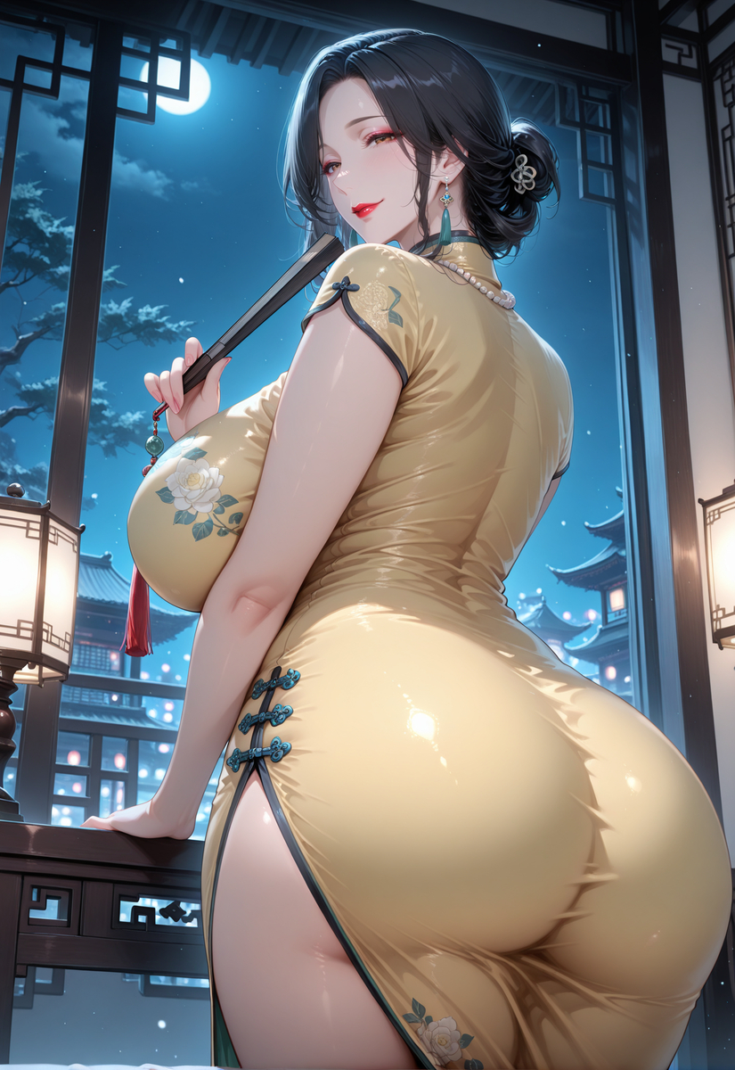 旗袍mom2-pixiv插画-作品交流服务