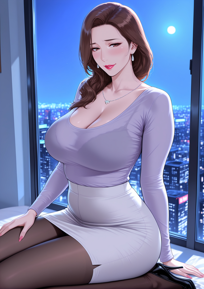 人妻若隐若现的性感内衣-pixiv插画-作品交流服务