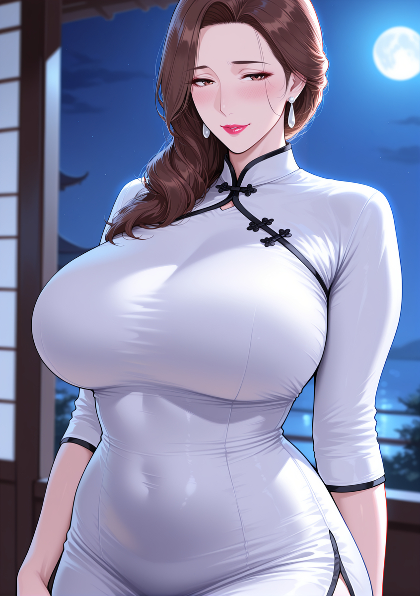 旗袍下的淫荡玉体骚妈-pixiv插画-作品交流服务