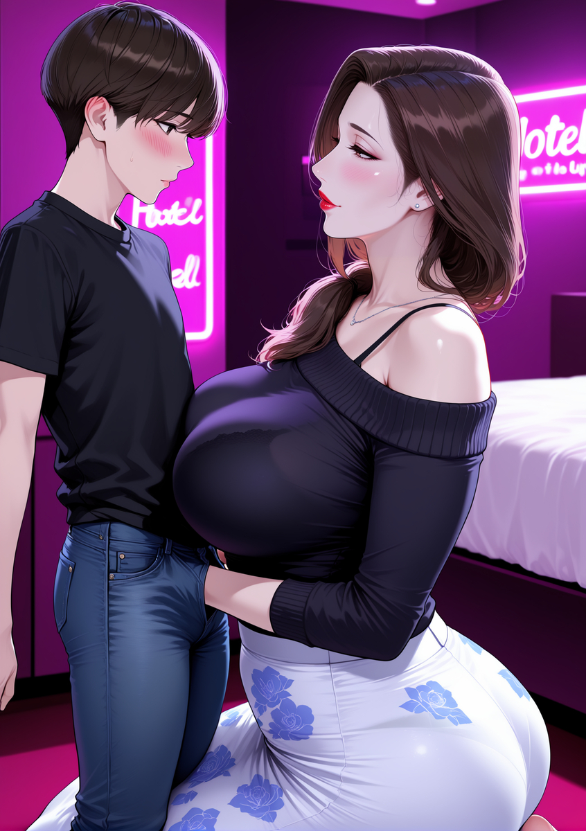 图片[27]-情趣酒店里的不伦之恋：（第三章）荡妇骚妈开启榨精-pixiv插画-作品交流服务