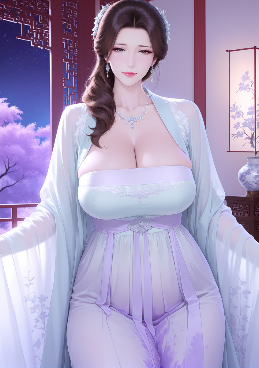 汉服人妻-pixiv插画-作品交流服务