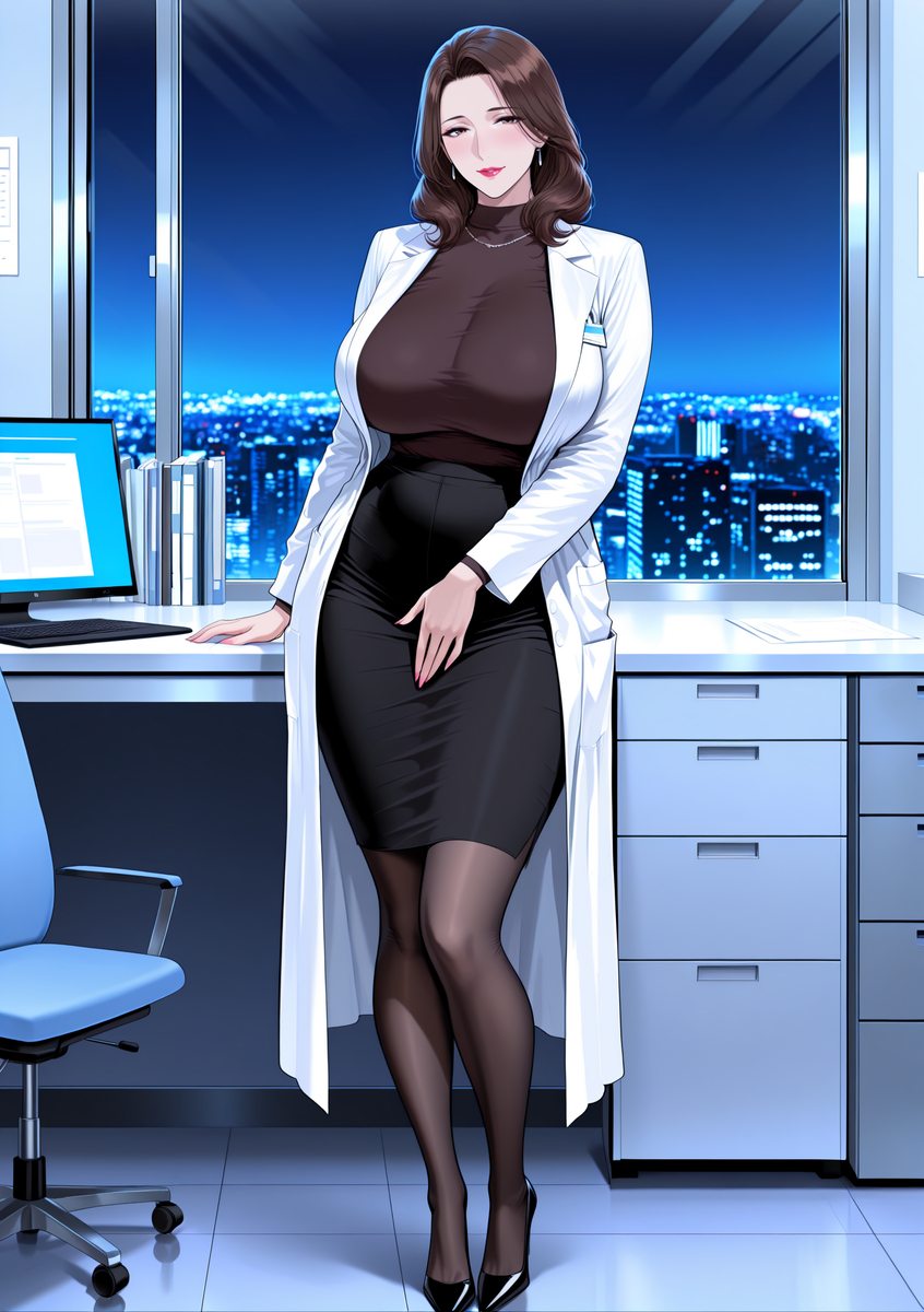 深夜值班的熟女医生骚妈，没想到。。。-pixiv插画-作品交流服务