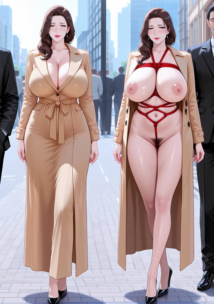 骚妈风衣下的春色-pixiv插画-作品交流服务