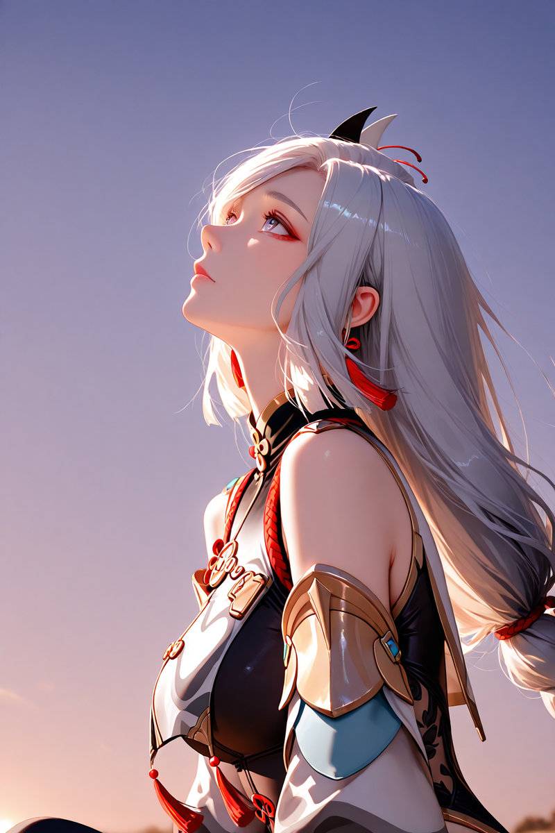 Shenhe (っ◔◡◔)っ ♥-pixiv插画-作品交流服务