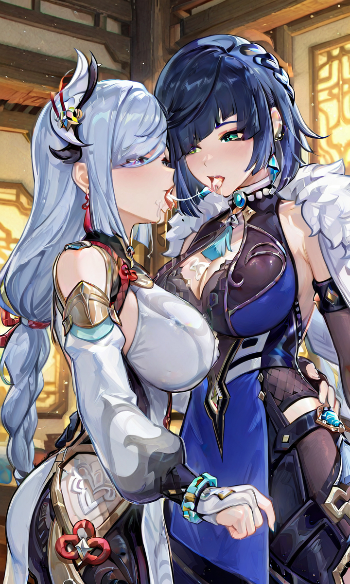 Yelan and Shenhe-pixiv插画-作品交流服务