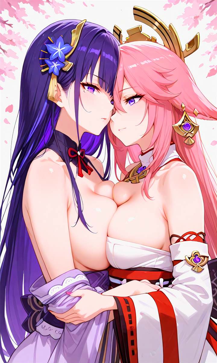 Yae miko and Shogun Raiden-pixiv插画-作品交流服务