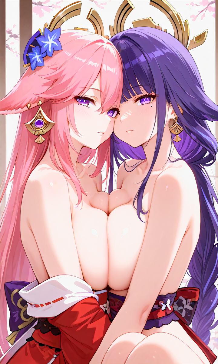 Yae miko and Shogun Raiden-pixiv插画-作品交流服务