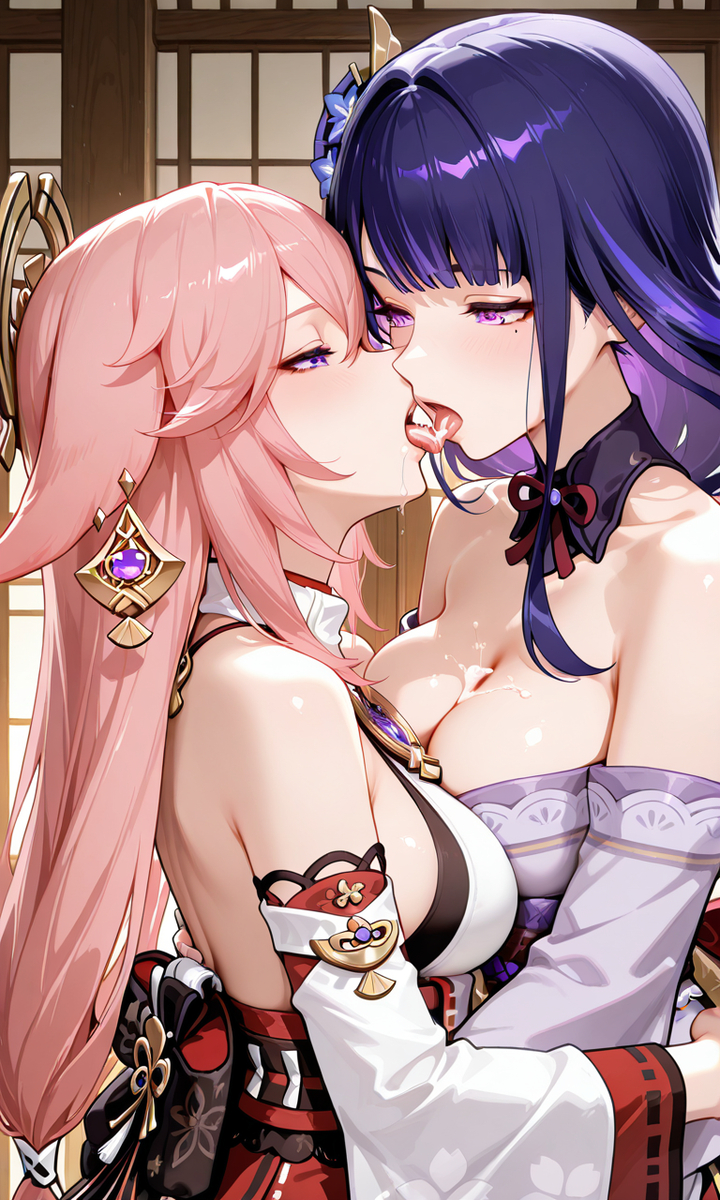 Shogun raiden and Yae miko-pixiv插画-作品交流服务