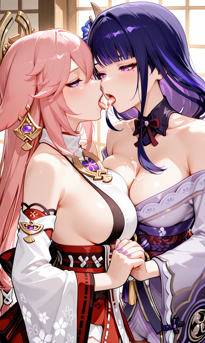 Shogun raiden and Yae miko-pixiv插画-作品交流服务