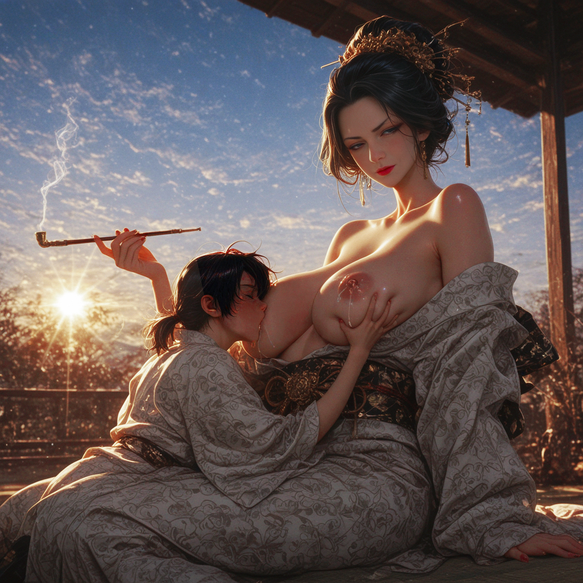 【partA】艺伎 geisha 芸者 哺乳-pixiv插画-作品交流服务