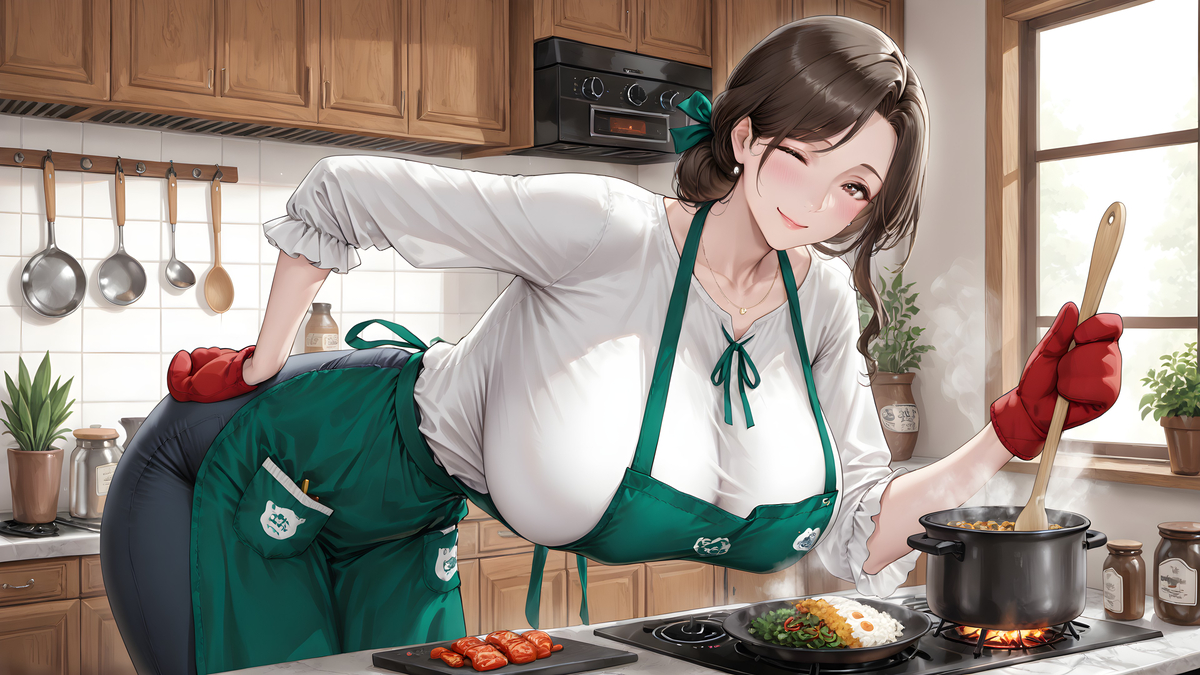 “阿姨和早餐，哪一个更好吃呢❤？”-pixiv插画-作品交流服务