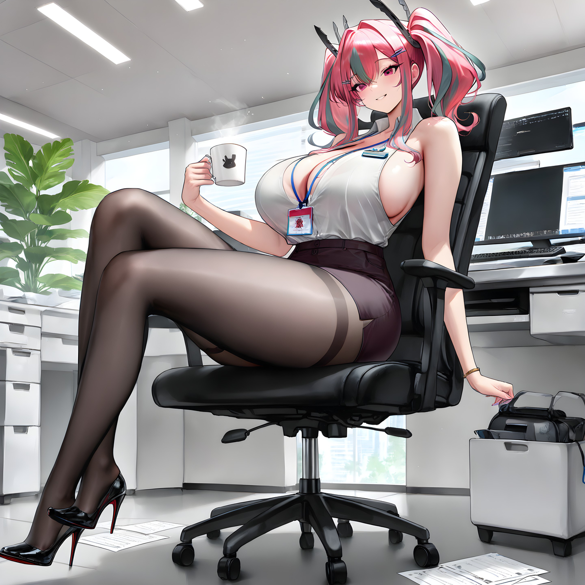 “指挥官～眼睛都盯着我啦？😉”-pixiv插画-作品交流服务