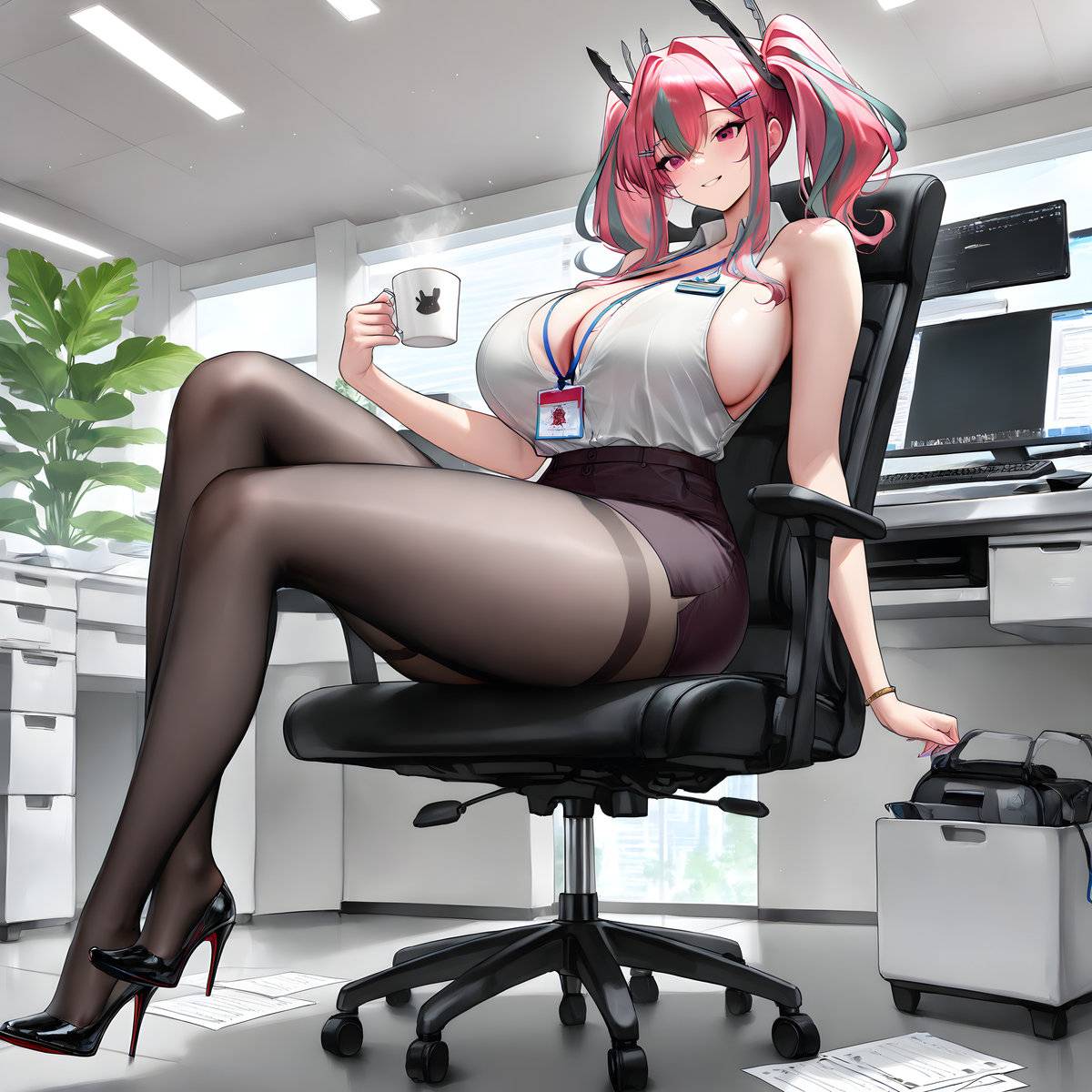 “指挥官～眼睛都盯着我啦？😉”-pixiv插画-作品交流服务