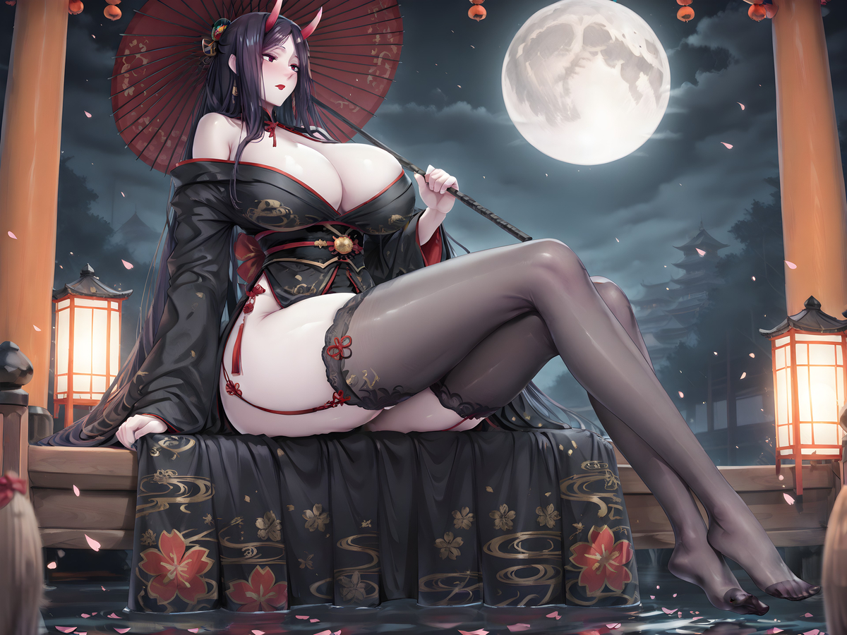 “来陪夜叉妈妈一同赏月❤”-pixiv插画-作品交流服务