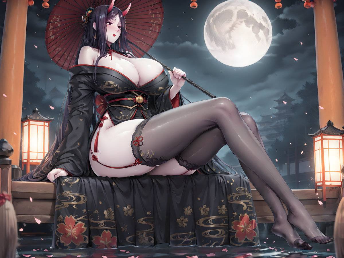 “来陪夜叉妈妈一同赏月❤”-pixiv插画-作品交流服务
