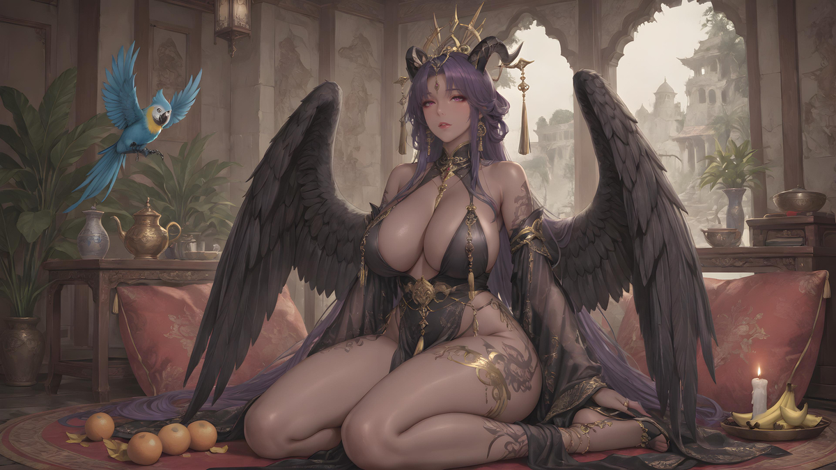 「黑鸦族❤妖女」-pixiv插画-作品交流服务