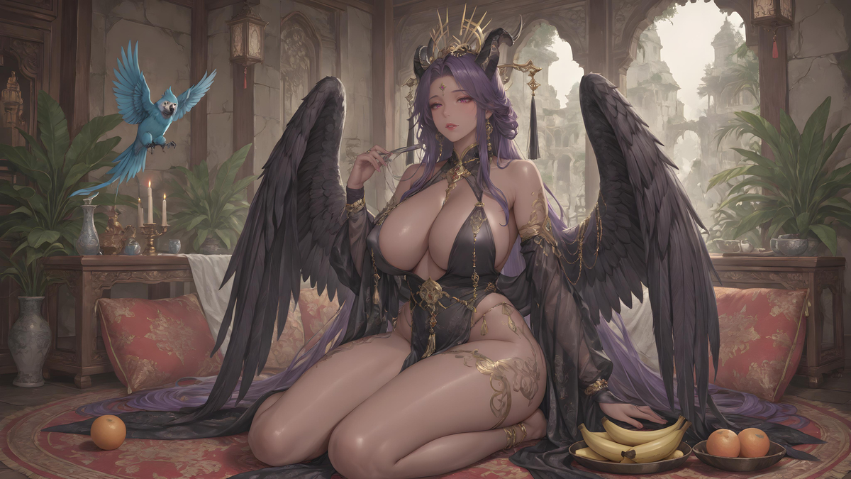 「黑鸦族❤妖女」-pixiv插画-作品交流服务