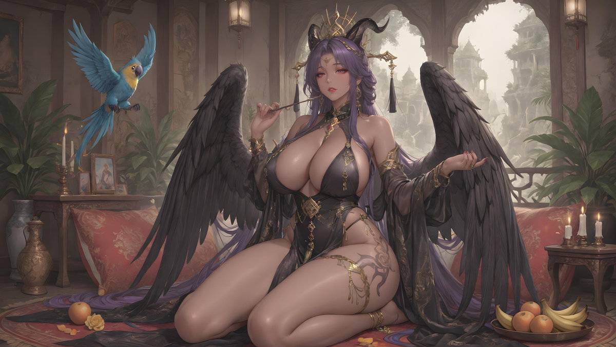 「黑鸦族❤妖女」-pixiv插画-作品交流服务