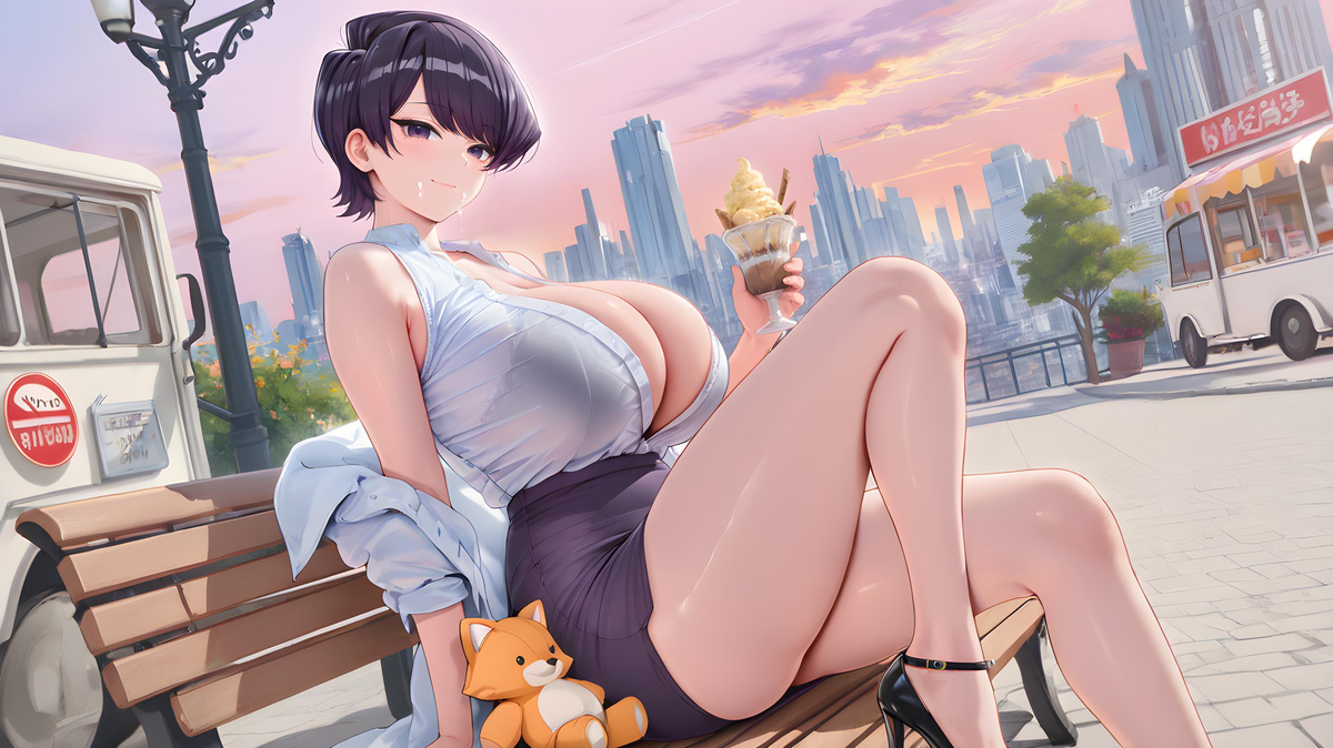 “古见妈妈，你可以吃吃我的冰淇淋吗😋”-pixiv插画-作品交流服务