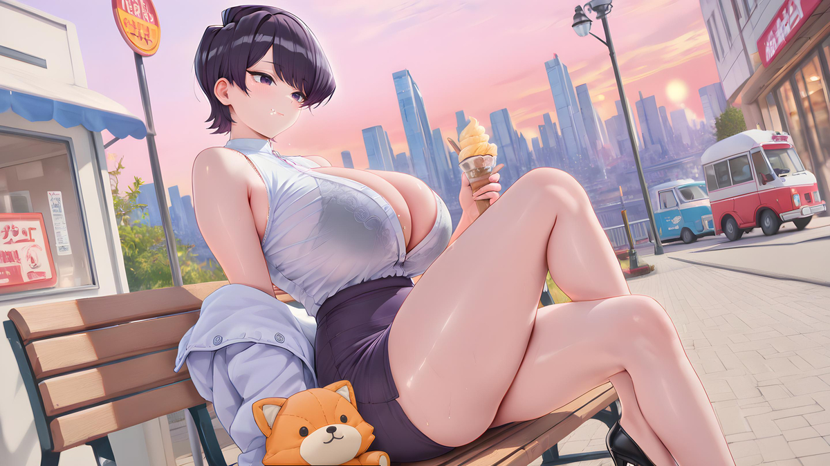 “古见妈妈，你可以吃吃我的冰淇淋吗😋”-pixiv插画-作品交流服务