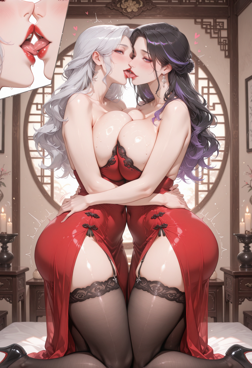 一百二十、姐妹献骚穴，一龙品玉莲-pixiv插画-作品交流服务