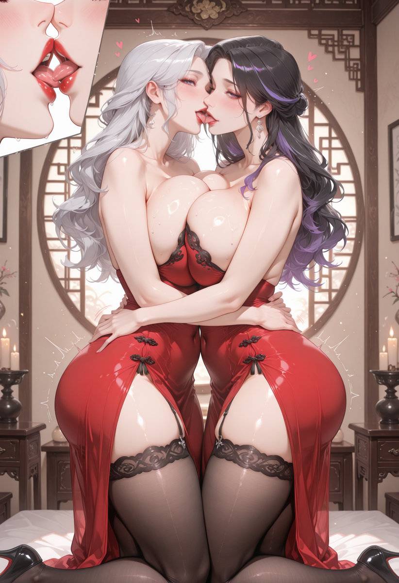 一百二十、姐妹献骚穴，一龙品玉莲-pixiv插画-作品交流服务