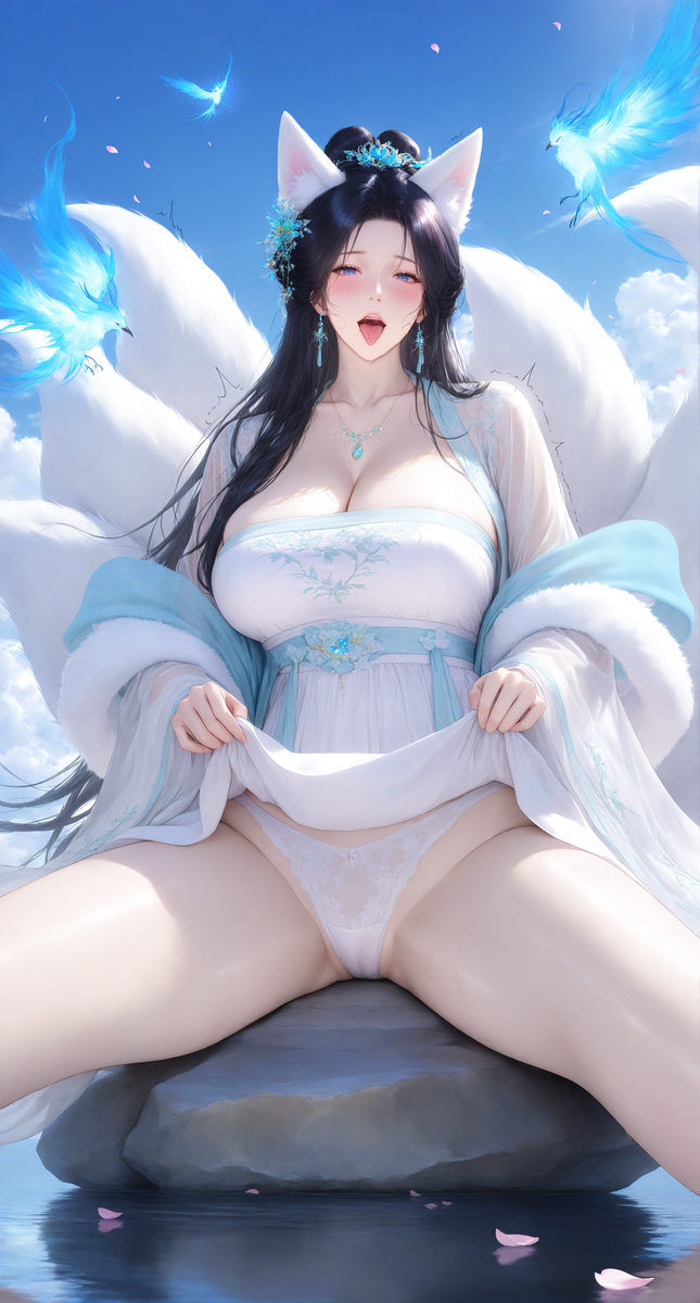 白狐-pixiv插画-作品交流服务