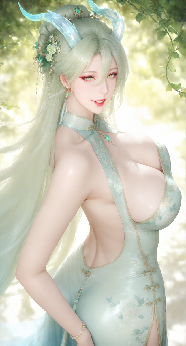 《木》~春意盎然~麒麟女~150P-pixiv插画-作品交流服务