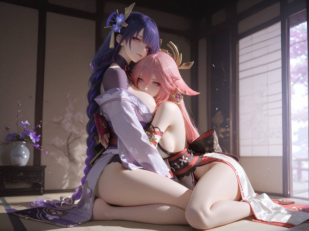 yaemiko and raidenshogun-pixiv插画-作品交流服务