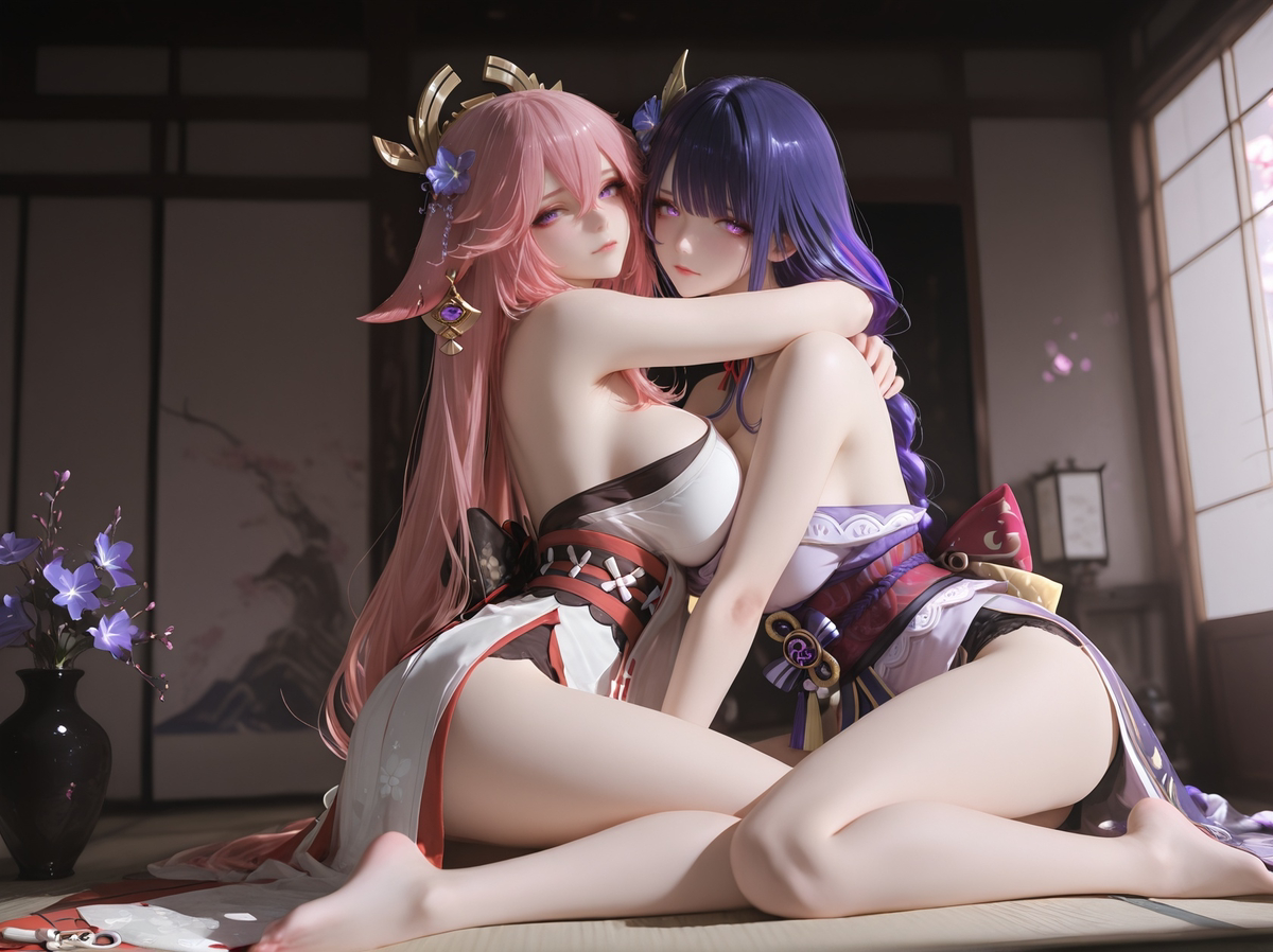yaemiko and raidenshogun-pixiv插画-作品交流服务