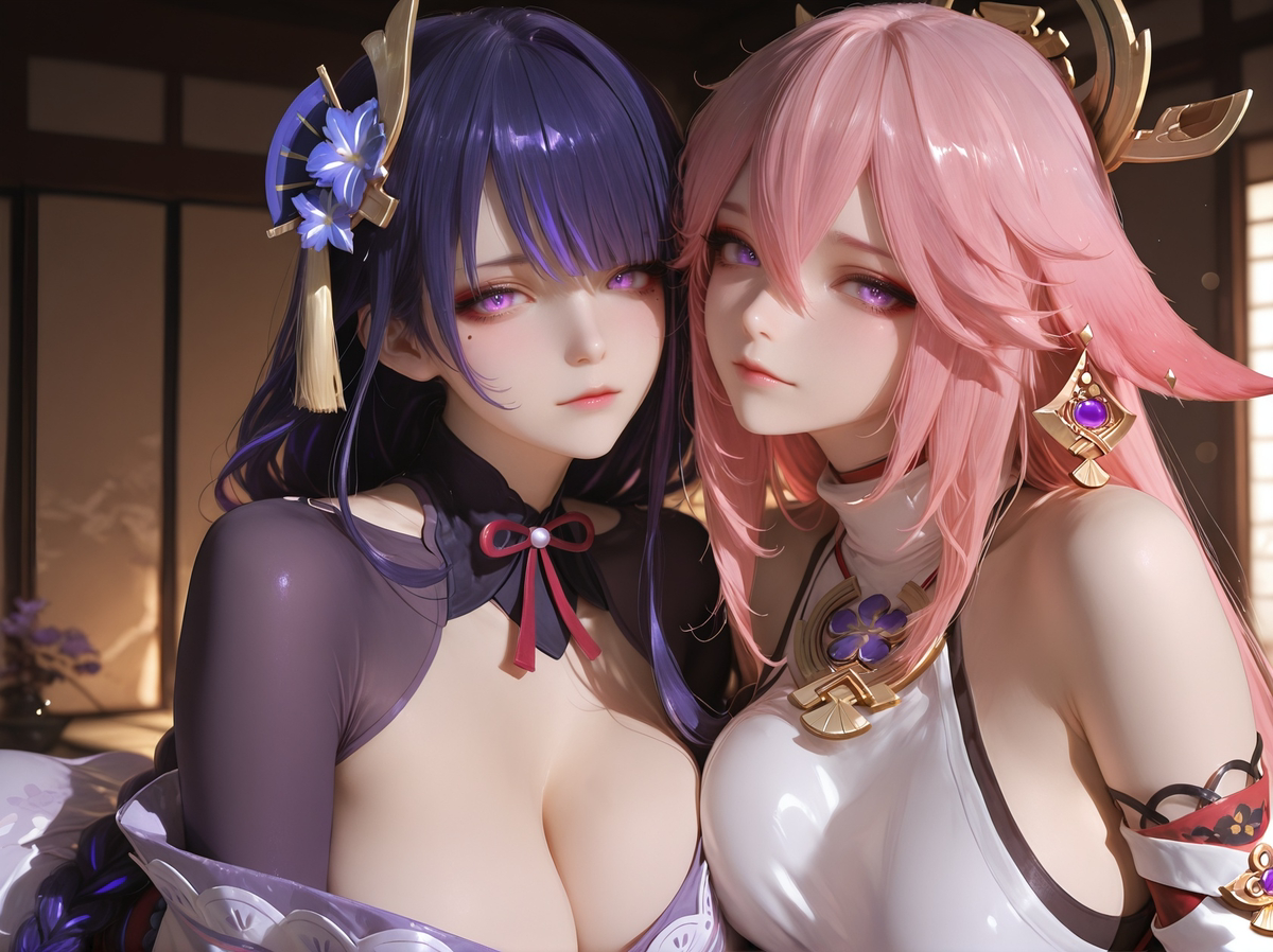 yaemiko and raidenshogun-pixiv插画-作品交流服务