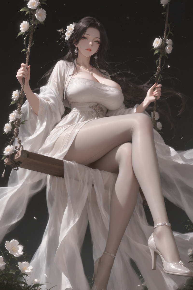 素裙曳露千秋寂，花雾笼香夜气清。-pixiv插画-作品交流服务