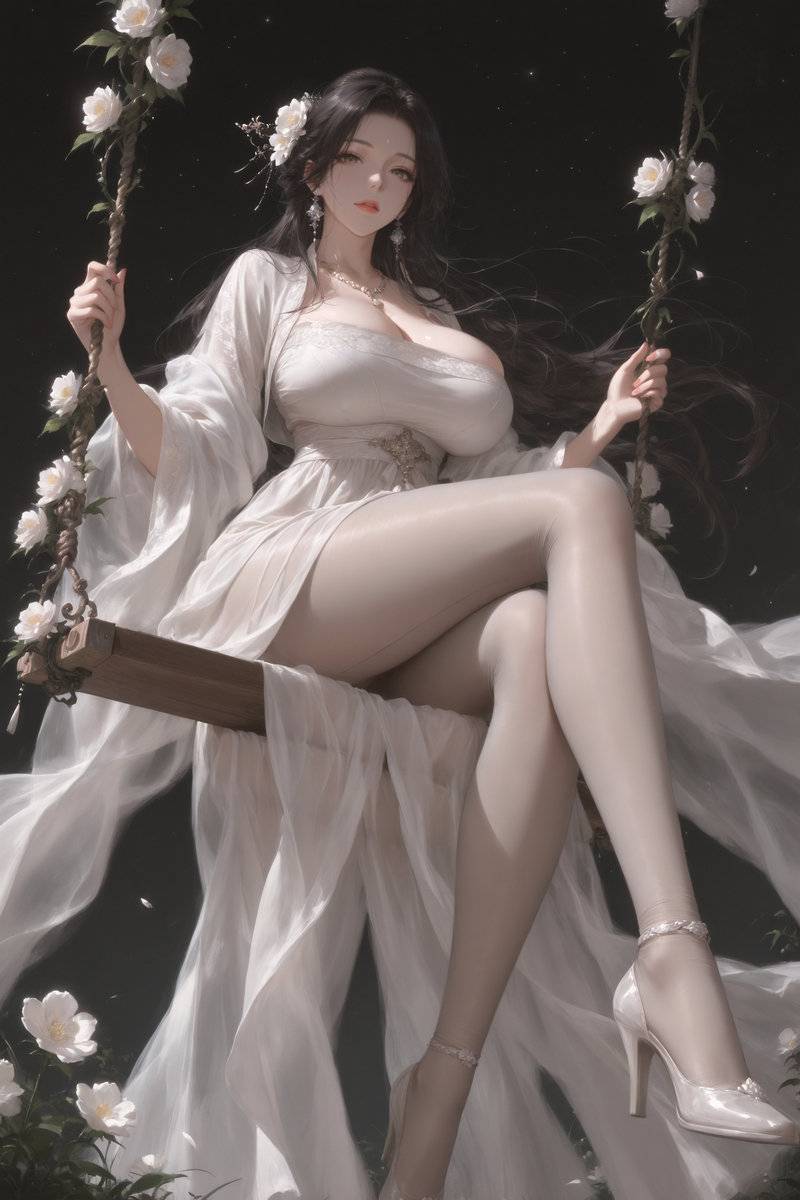素裙曳露千秋寂，花雾笼香夜气清。-pixiv插画-作品交流服务