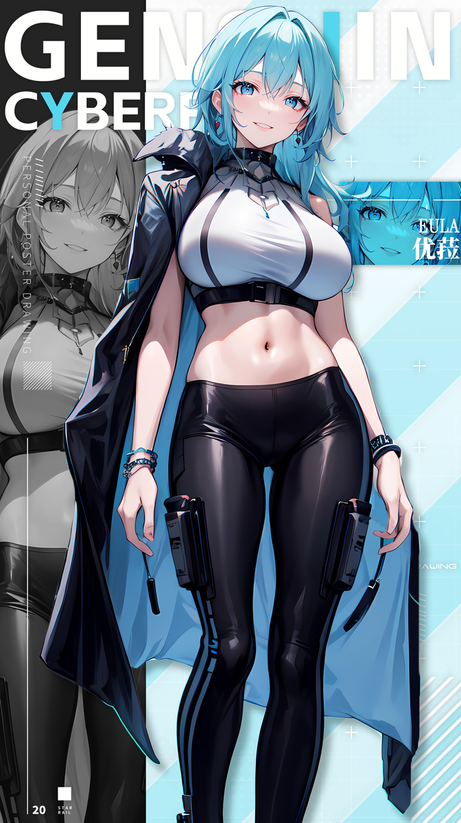 优菈-赛博朋克风格-pixiv插画-作品交流服务