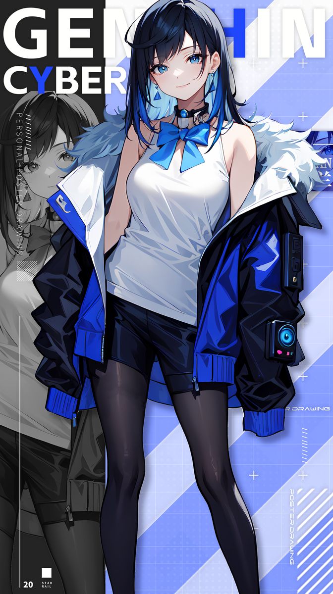 夜兰-赛博朋克风格-pixiv插画-作品交流服务