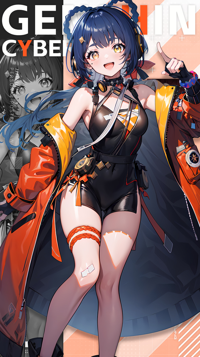 香菱-赛博朋克风格-pixiv插画-作品交流服务