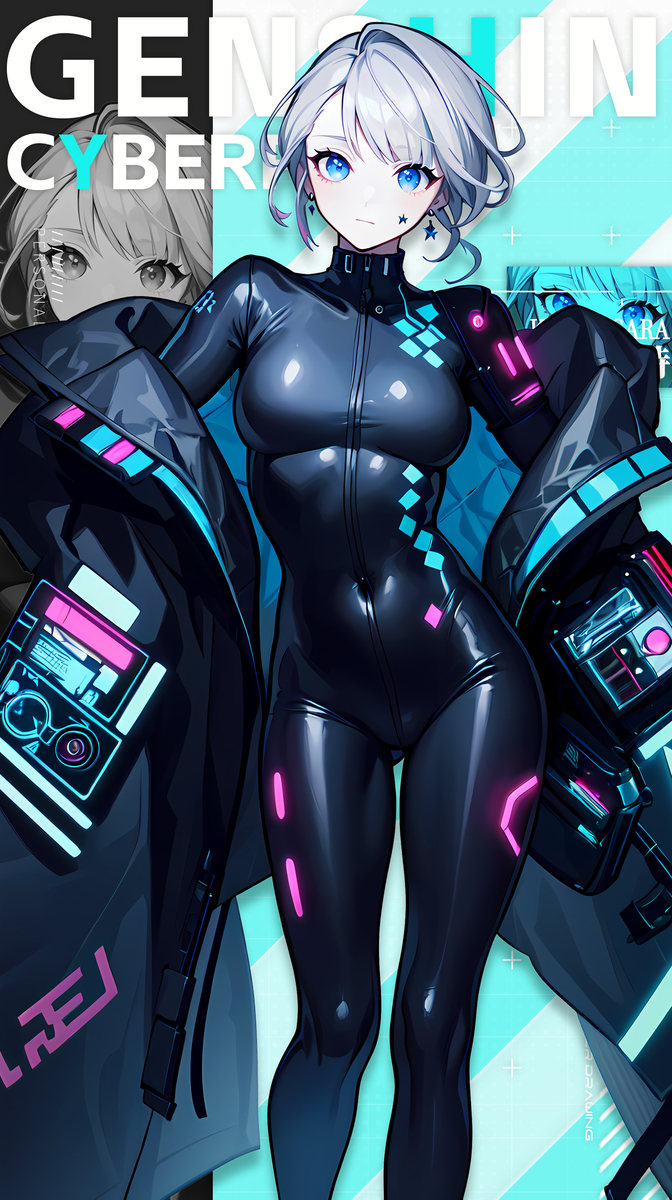 琳妮特-赛博朋克风格-pixiv插画-作品交流服务