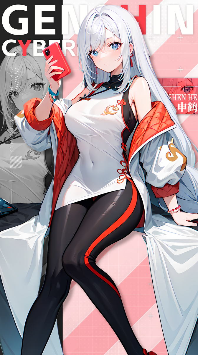 申鹤-赛博朋克风格-pixiv插画-作品交流服务