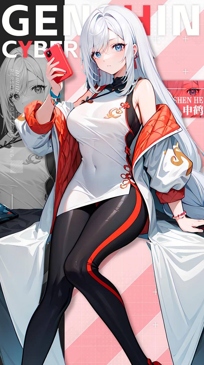 申鹤-赛博朋克风格-pixiv插画-作品交流服务