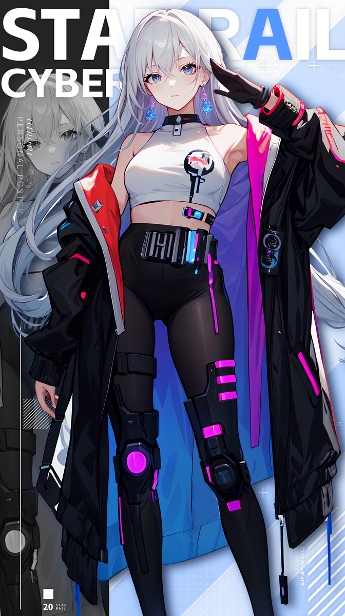 布洛妮娅-赛博朋克风格-pixiv插画-作品交流服务