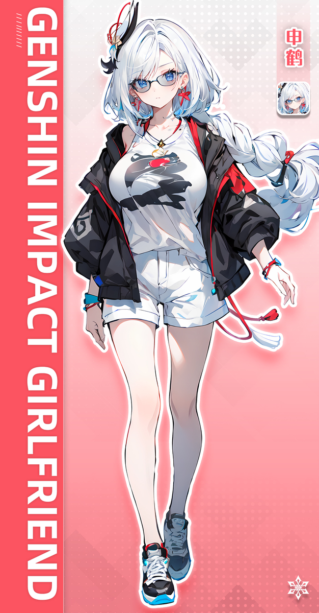 申鹤-休闲服-pixiv插画-作品交流服务