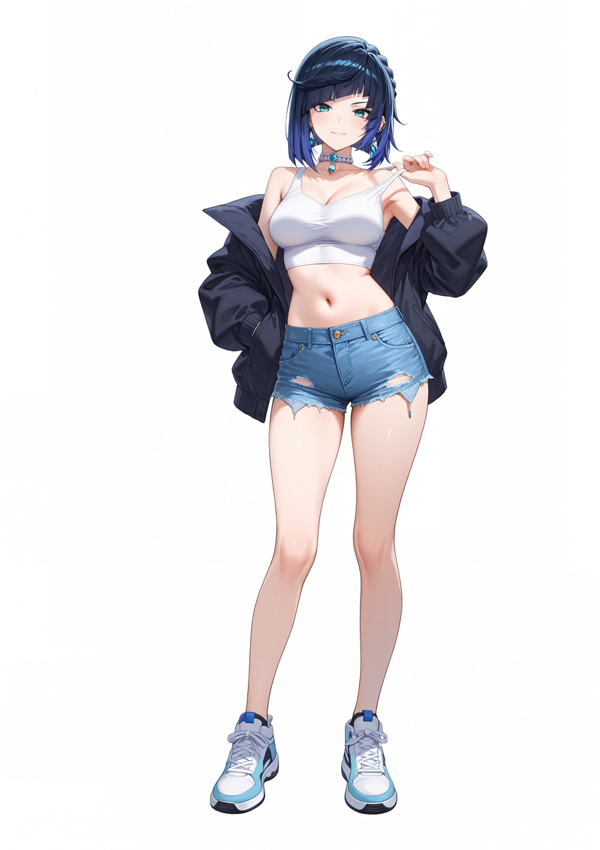 夜兰-休闲装立绘-pixiv插画-作品交流服务